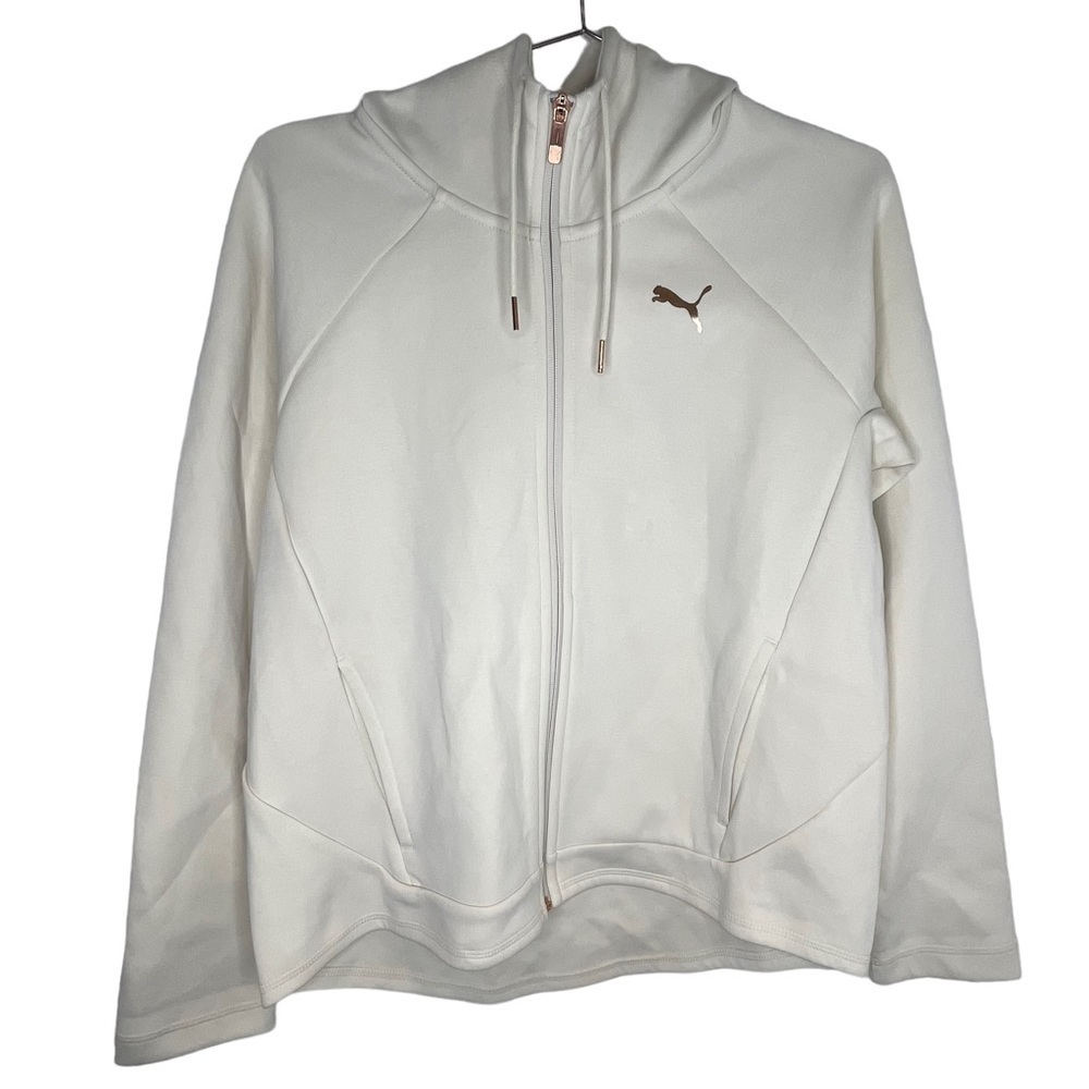 Puma Cream Rose Gold Full Zip Up Hoodie Jacket